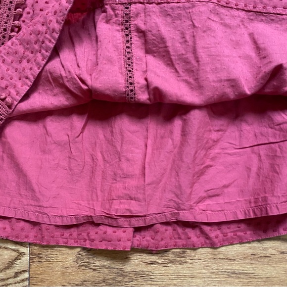J. Crew Swiss Dot Pom-Pom Skirt Size 4 Dusty pomegranate red color NICE! - Picture 6 of 7